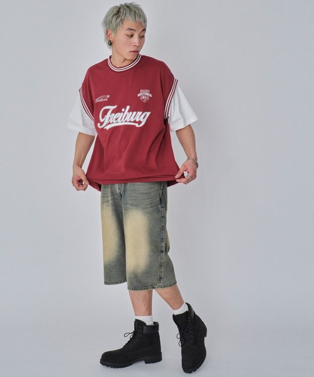 WEGO 【ユニセックス着用ITEM/MLサイズ展開】フェイクタンクグラフィックT（SS） ワイン