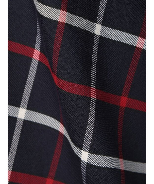 Green Parks ベルトデザインチェックＩラインスカート Navy