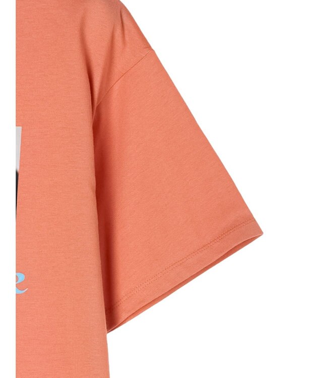 Green Parks レトロフラワーロゴ入りプリントＴシャツ Orange