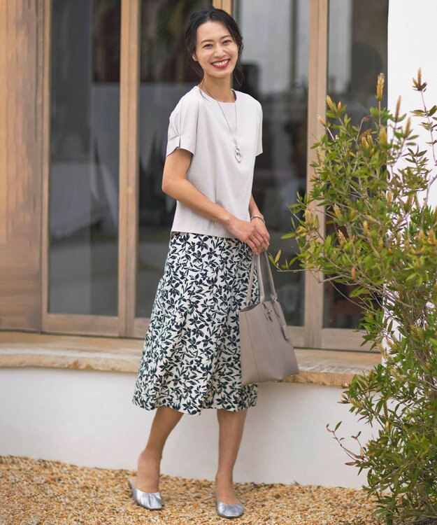J.PRESS LADIES S 【洗える】ボタニカルプリント スカート アイボリー系5