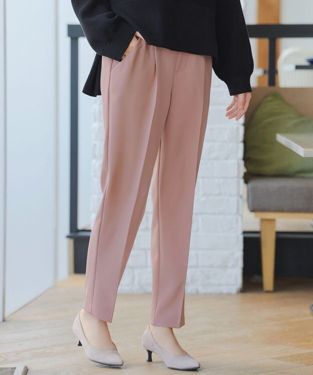 Tiaclasse L 【おのののかさん着用】とろみカラーテーパードパンツ ピンク