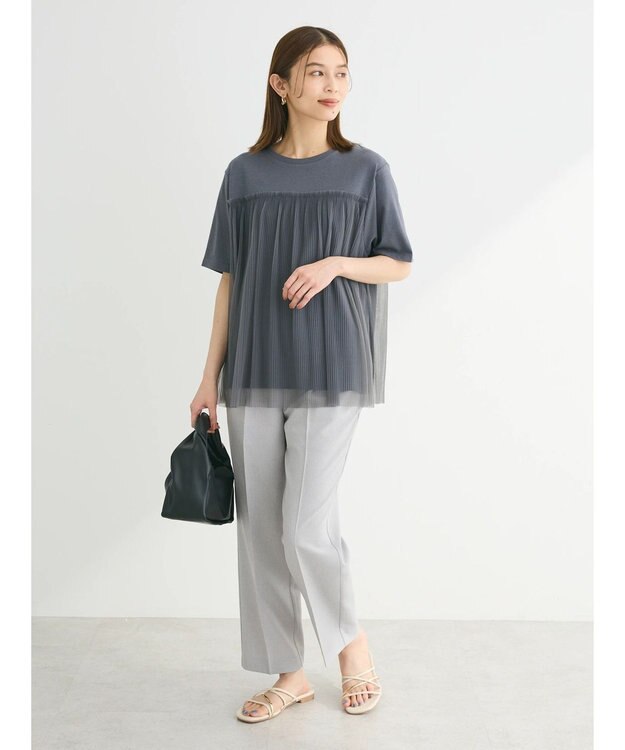 Green Parks プリーツチュールドッキングプルオーバー Gray