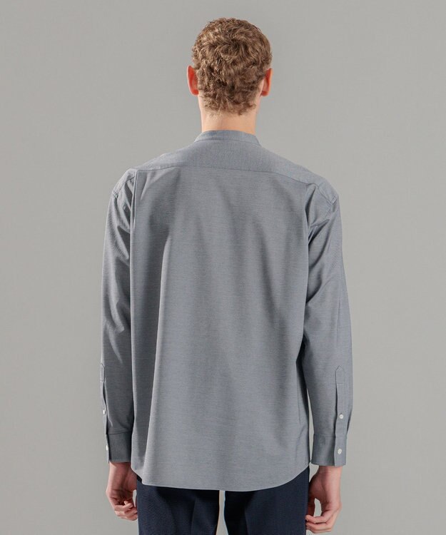 JOSEPH HOMME ハイゲージコットンジャージー 　バンドカラーシャツ ライトグレー系