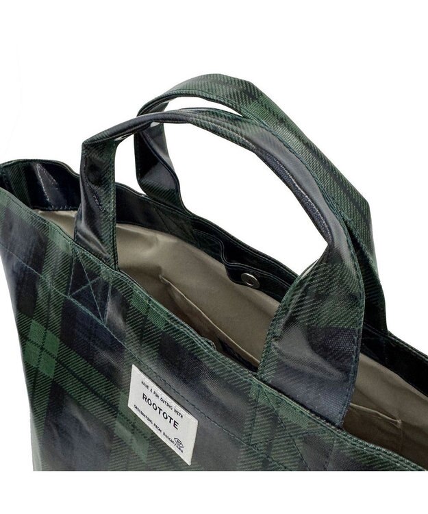 ROOTOTE 3608【ラミネート加工】EU.デリ.ラミネート-T 01：チェック・グリーン