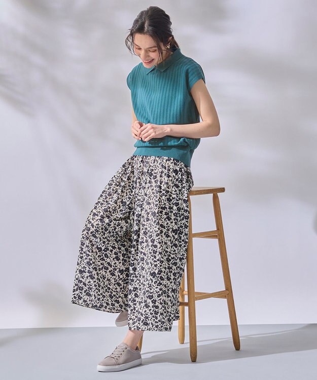 ANY アイレットパターン ニットプルオーバー グリーン