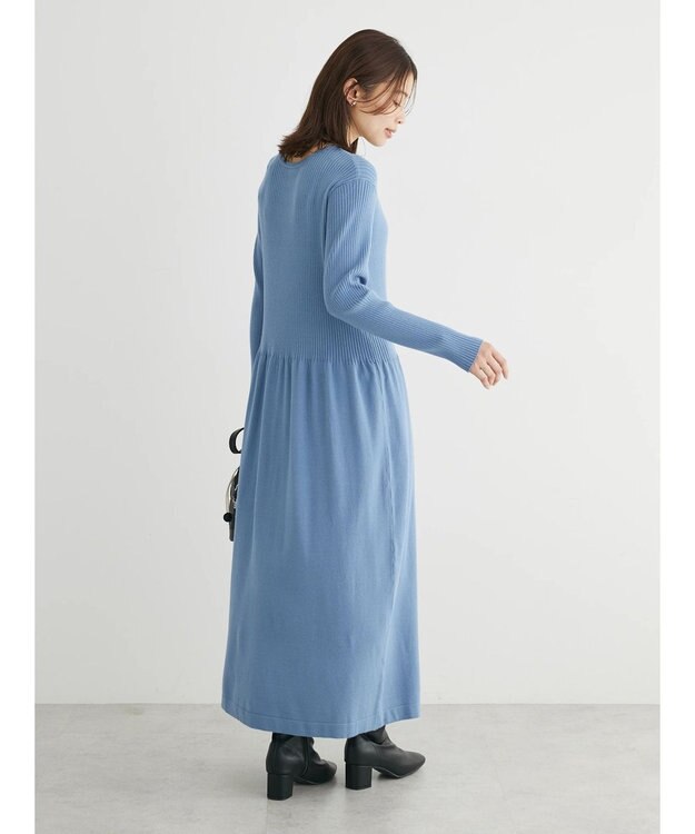 Green Parks ・Ｐｅｔｉｔ　Ｆｌｅｕｒ　フレアニットワンピース Blue