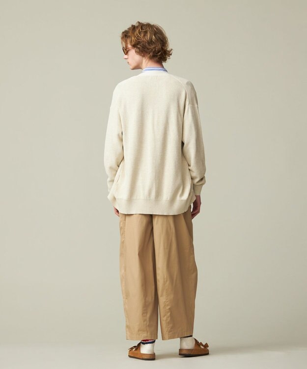 J.PRESS YORK STREET 【UNISEX】Vネックコットン カーディガン アイボリー系