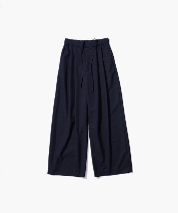 ATON WOOL TROPICAL | ワイドイージーパンツ NAVY