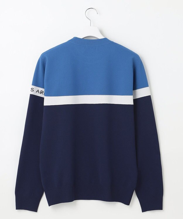 23区GOLF 【MEN】【ウォッシャブル】ロゴライン カラーニット ネイビー系