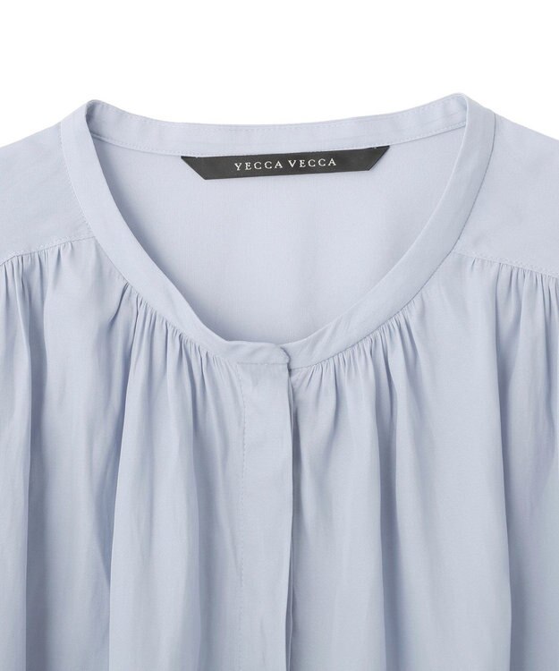 YECCA VECCA ギャザーブラウス Light Blue