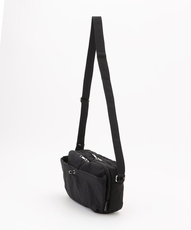 LA BAGAGERIE 【MONICA】クリンクルナイロン　ドロストショルダーバッグ ブラック