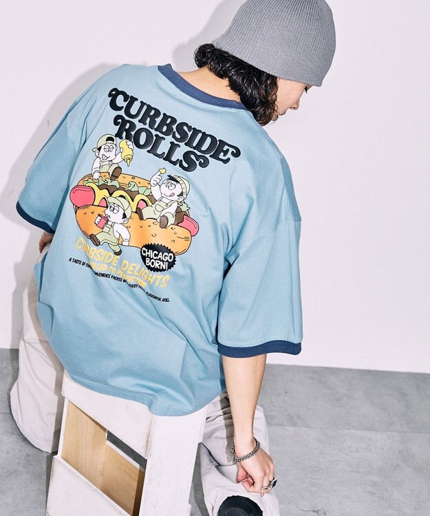 WEGO ボーイズグラフィックリンガーBIGT（S） ブルー