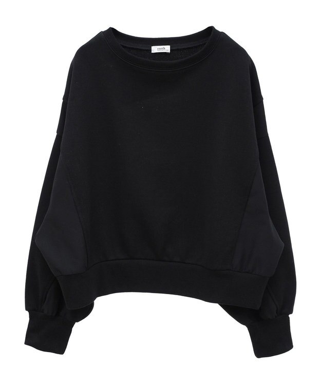 earth music&ecology 異素材ドッキングスウェット Black