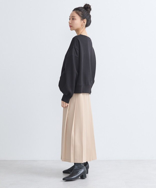 earth music&ecology 異素材ドッキングスウェット Black