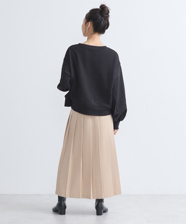 earth music&ecology 異素材ドッキングスウェット Black