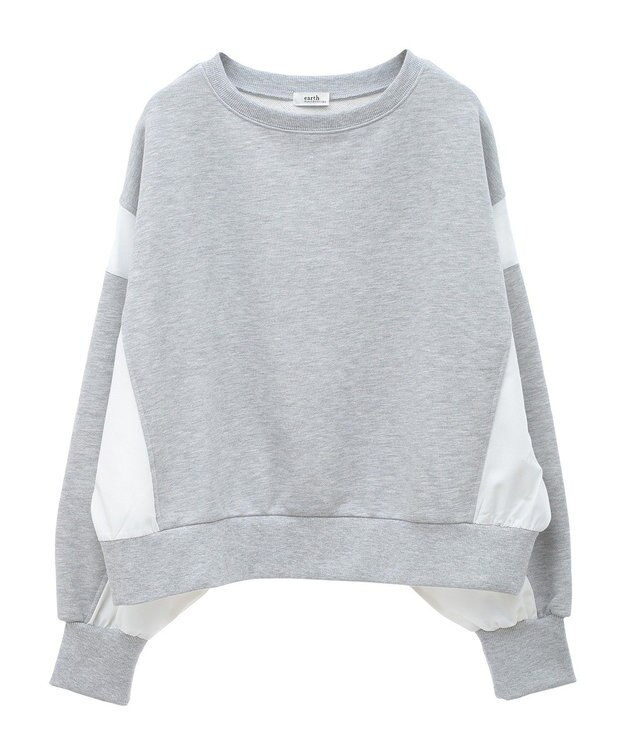 earth music&ecology 異素材ドッキングスウェット Gray Mixture