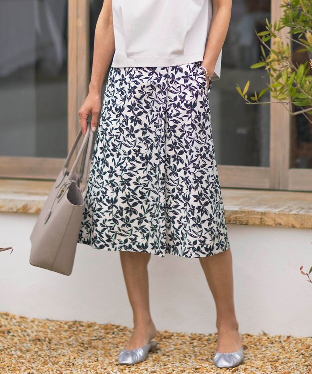 J.PRESS LADIES S 【洗える】ボタニカルプリント スカート アイボリー系5