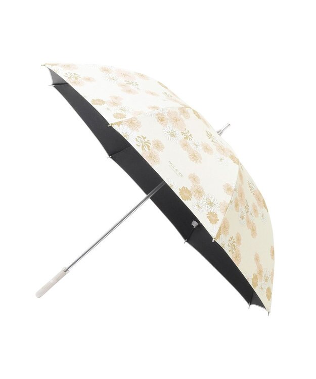 MOONBAT 【 遮光率100％/遮熱/UV/軽量】PAUL&JOE ACCESSOIRES(ポール&ジョー) 晴雨兼用日傘 クリザンテーム 総柄 花柄 折りたたみ傘 ホワイト