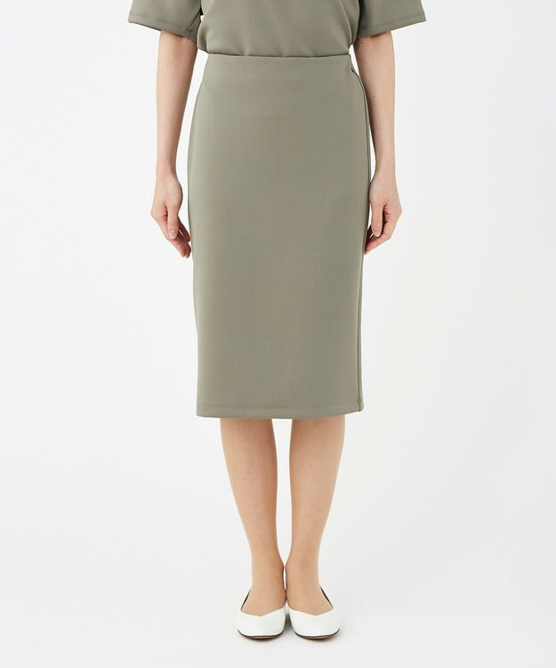 KASHIYAMA 【抗菌繊維】スタイリッシュジャージー ロングスカート オリーブ