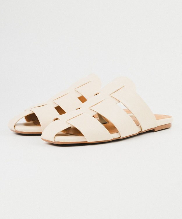 BONTRE 【PRECIEUX JOUET/プレシュウジュエ】フラットソールグルカミュール/027PJ ホワイト