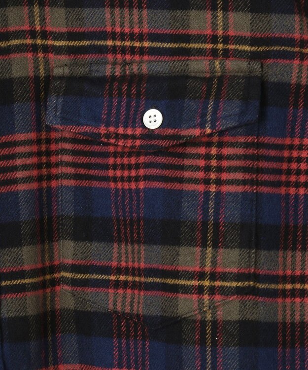 J.PRESS MEN マルチチェックコットンネルシャツ ネイビー系3