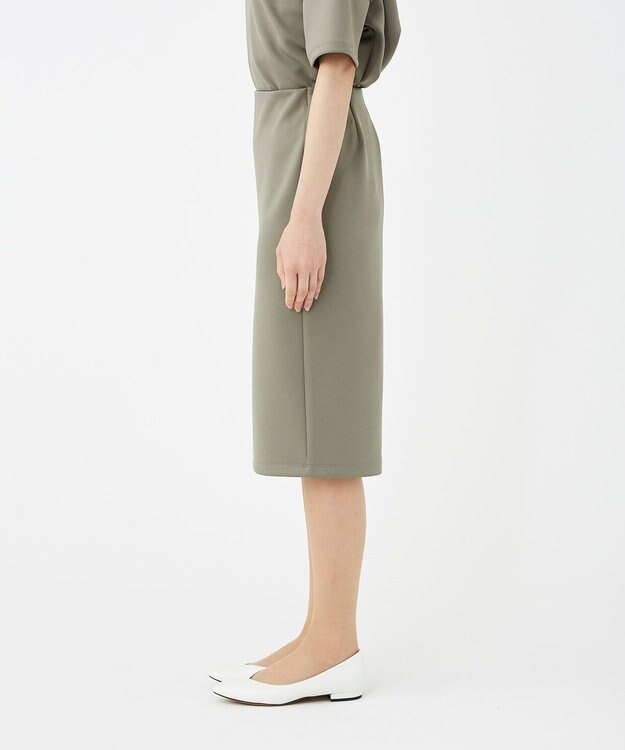 KASHIYAMA 【抗菌繊維】スタイリッシュジャージー ロングスカート オリーブ