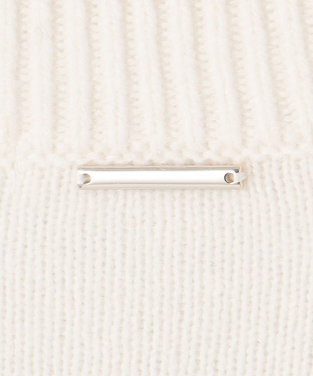 自由区 【洗える】ウールカシミヤブレンドボーダークルーネック ニット オフ×ブラックボーダー