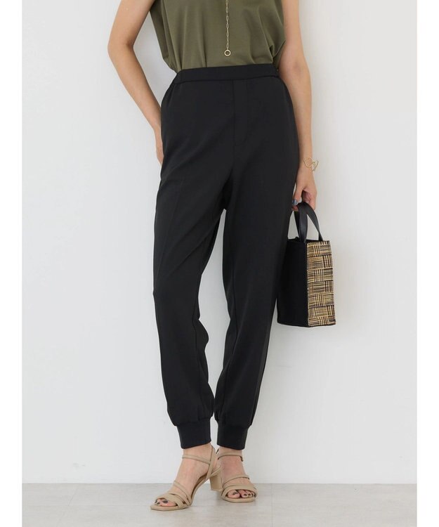 AMERICAN HOLIC イージーケア＋接触冷感リブジョグパンツ Black