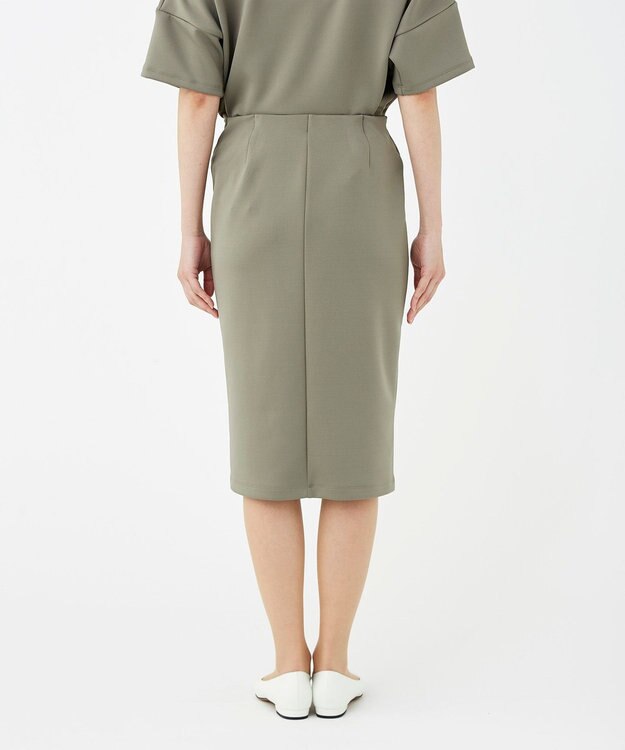 KASHIYAMA 【抗菌繊維】スタイリッシュジャージー ロングスカート オリーブ