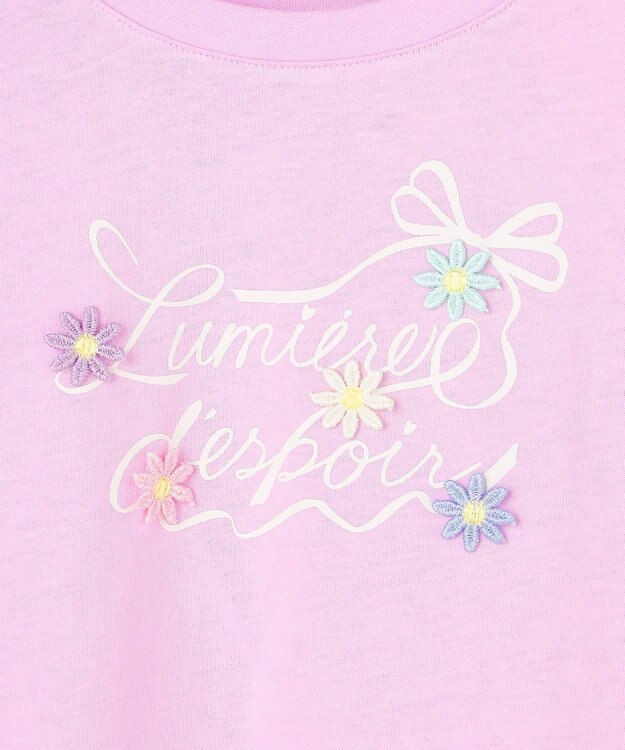 ANY KIDS 【綿100%】ロゴプリント 長袖Tシャツ ラベンダー