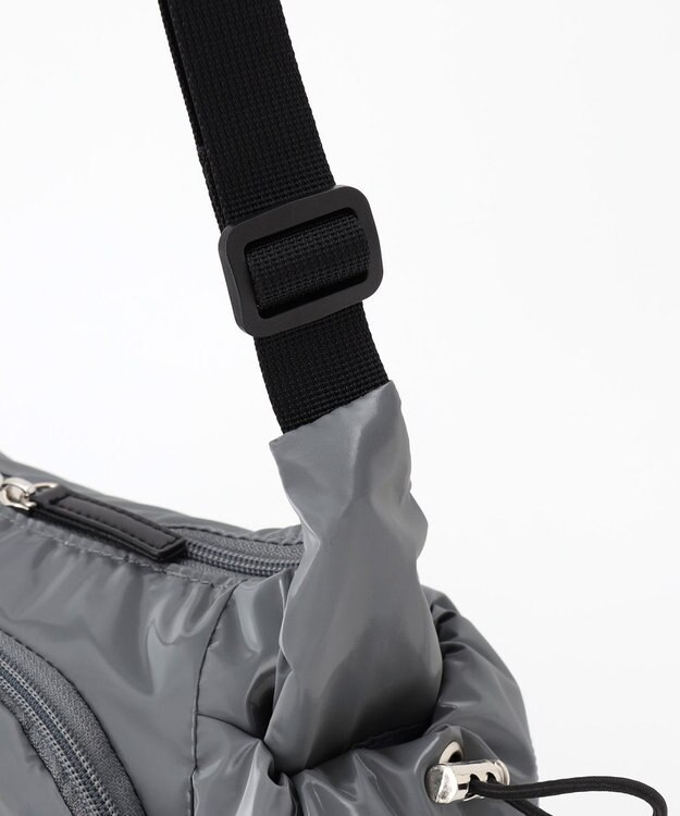 LA BAGAGERIE メタリックドロストポケット　ミニショルダーバッグ グレー