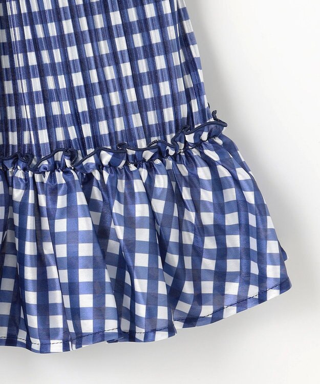 組曲 KIDS 【110-140㎝】ギンガムチェックプリーツ スカート ネイビー系