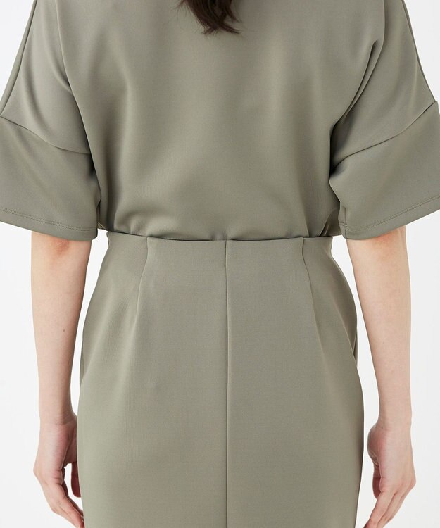 KASHIYAMA 【抗菌繊維】スタイリッシュジャージー ロングスカート オリーブ