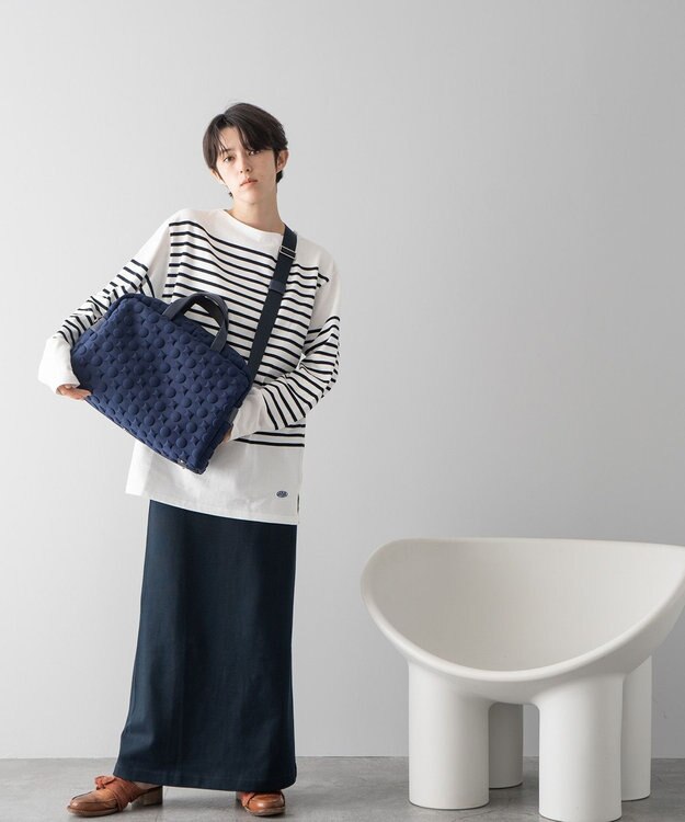 MIYABIYA 【撥水加工】La quoh with kirakaracho 南蛮七宝エンボスボンディング ボストン 瑠璃紺(ネイビー)