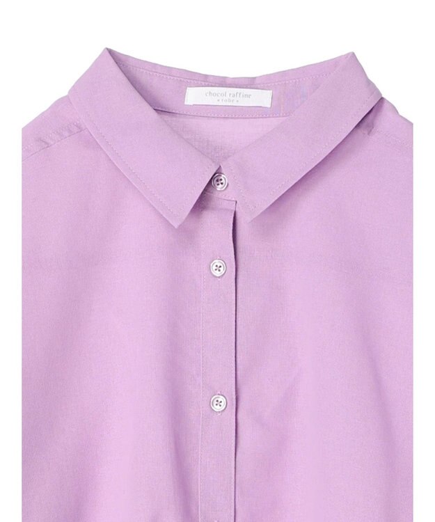 Green Parks 綿麻混レギュラーシャツ Purple