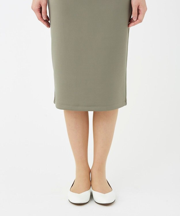 KASHIYAMA 【抗菌繊維】スタイリッシュジャージー ロングスカート オリーブ