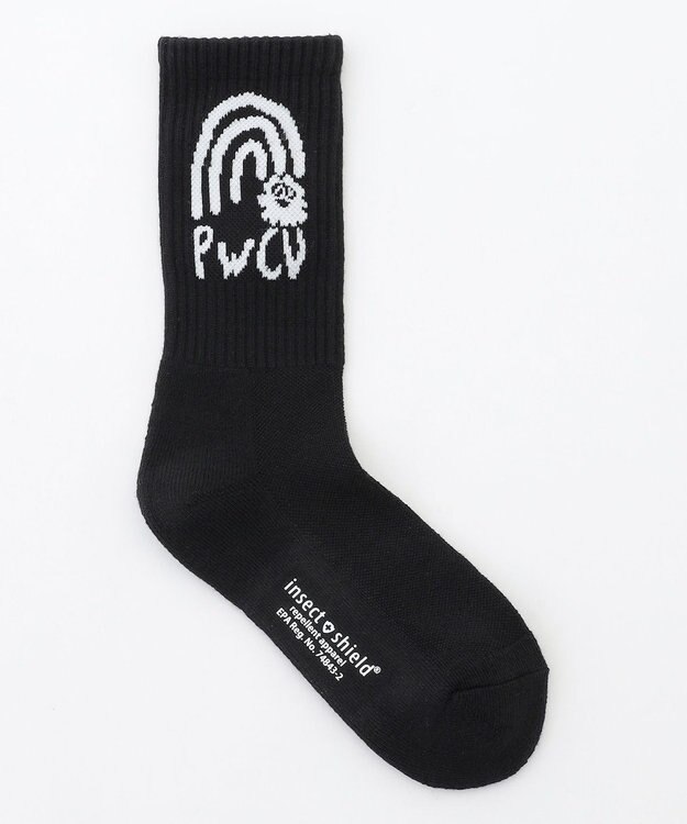 PW CIRCULUS 【虫よけ加工】【WOMEN】P-MOF ソックス ミドル丈 ゴルフウェア レディース ブラック系