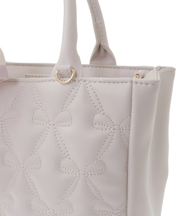 Maison de FLEUR スカーフ付きリボンキルティング2Wayトート Light Pink