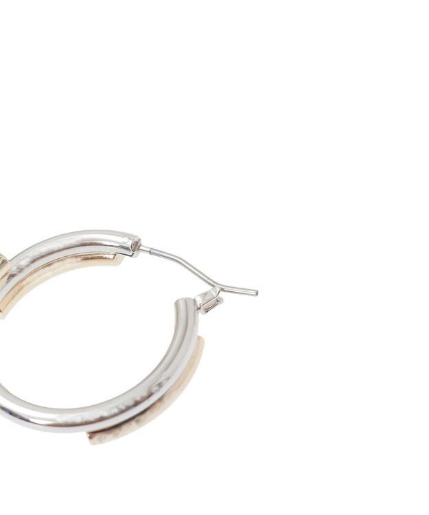 AMERICAN HOLIC コンビメッキデザインフープピアス Silver