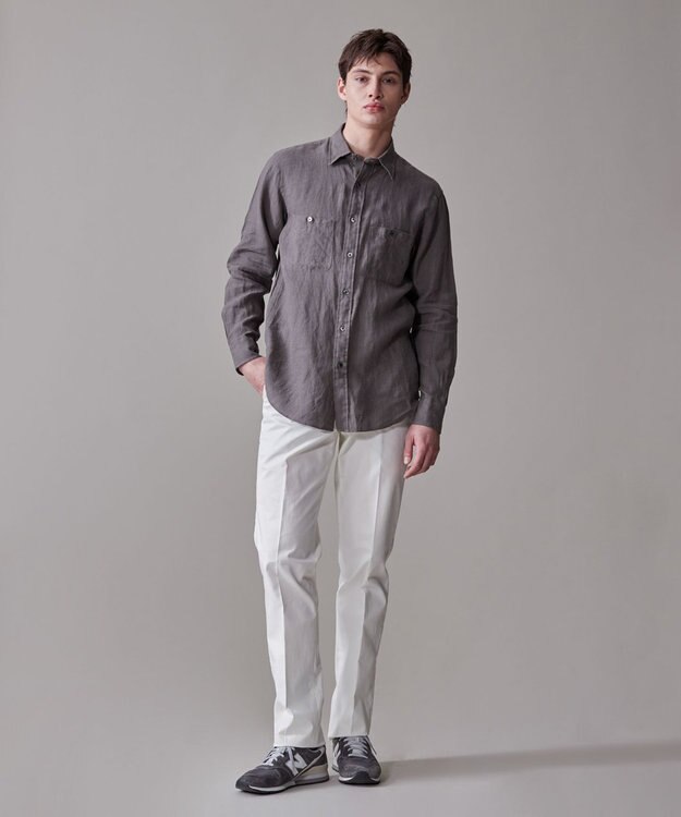 J.PRESS MEN 【洗える】リネントロピカル シャツ / レギュラー グレー系