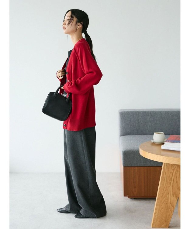 CRAFT STANDARD BOUTIQUE アウトリンキングニットカーディガン Red