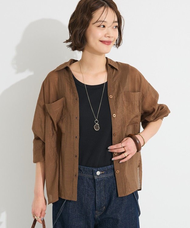 CRAFT STANDARD BOUTIQUE シアーシャツ Brown