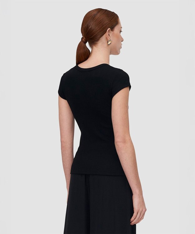 JOSEPH コットンリブ　トップ Black