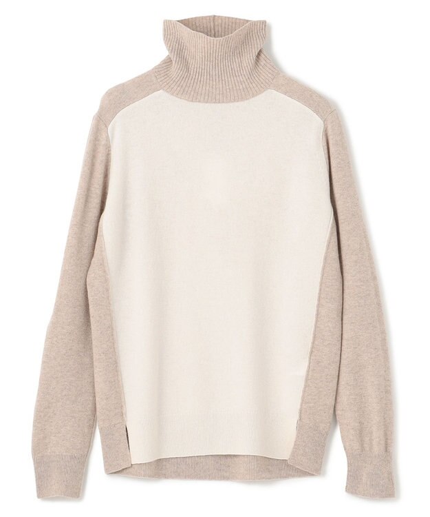 BEIGE， 【WEB限定】ROGAN / タートルネックニット Off White×L Taupe