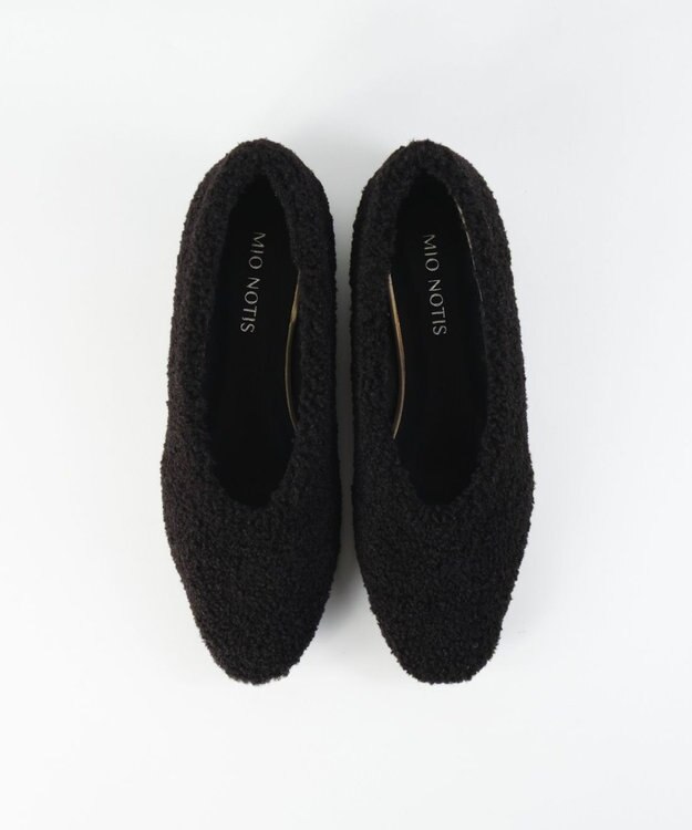 BONTRE 【MIONOTIS/ミオノティス】ファーフラットパンプス/40411 ブラック