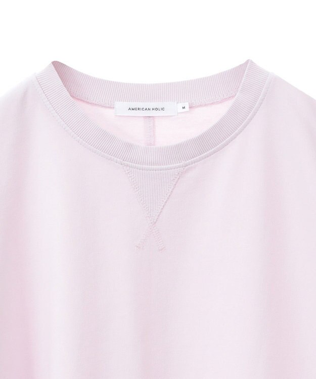 AMERICAN HOLIC ピグメント加工ミニ裏毛半袖プルオーバー Charcoal Gray