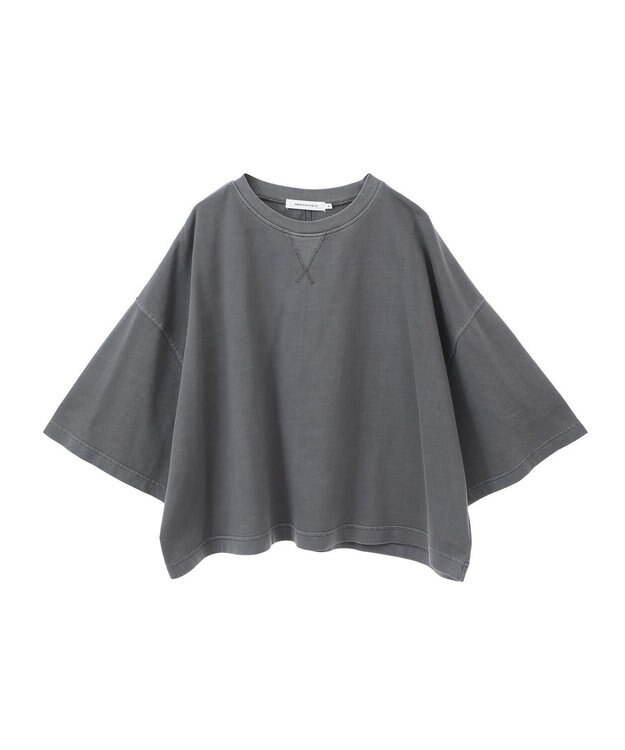 AMERICAN HOLIC ピグメント加工ミニ裏毛半袖プルオーバー Charcoal Gray
