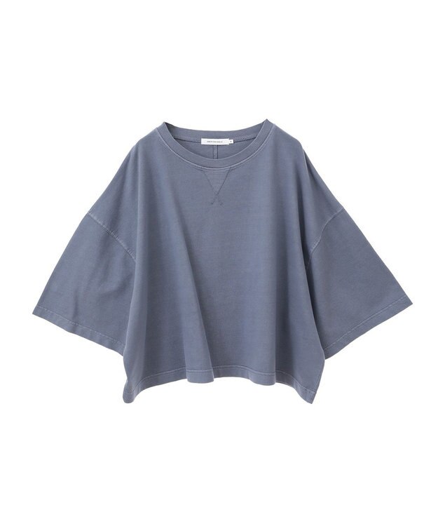 AMERICAN HOLIC ピグメント加工ミニ裏毛半袖プルオーバー Charcoal Gray