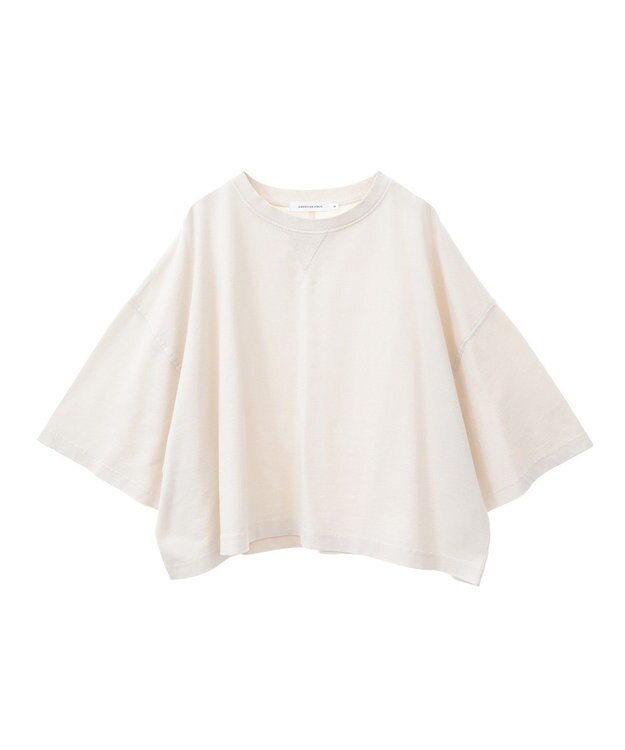 AMERICAN HOLIC ピグメント加工ミニ裏毛半袖プルオーバー Charcoal Gray