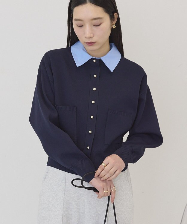 AMERICAN HOLIC 【2WAY】金ボタンカーディガン Navy